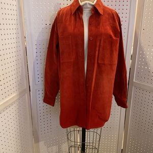 Women's Classic Red Suede Leather Jacket